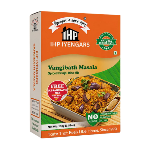 Description Attributes Title  IHP Iyengars Vangibath Masala Powder, 100g - Authentic South Indian Spiced Eggplant Rice Mix