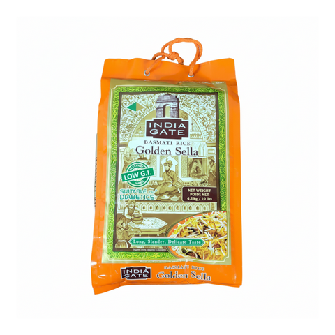 India Gate Golden Sella Parboiled Basmati Rice – 10 Lb Premium Long Grain Rice