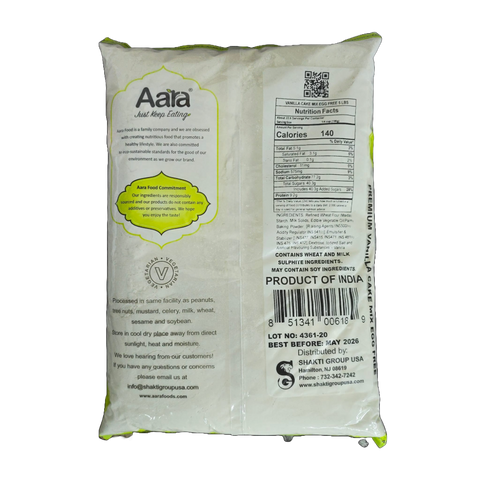 Aara Eggless Cake Mix – Vanilla Flavor – 5LB | Easy Bake | Vegetarian