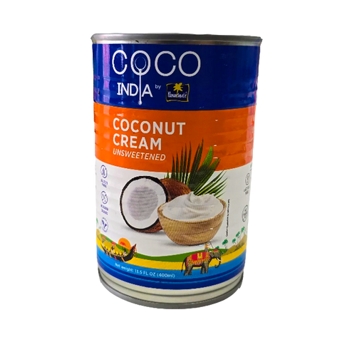 Coco India Coconut Cream, 400 ML - Premium Thick Coconut Cream for Cooking, Baking, Curries & Natural Skincare