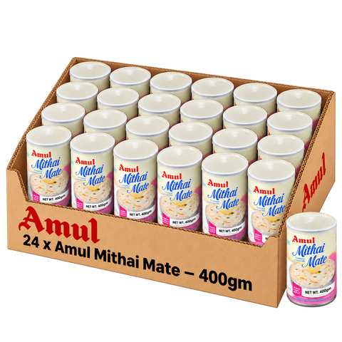 Amul Mithai Mate Sweetened Condensed Milk, 400g (14 oz) x 24 Tins, Wholesale Pack for Desserts & Baking