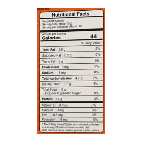Description Attributes Title  IHP Iyengars Vangibath Masala Powder, 100g - Authentic South Indian Spiced Eggplant Rice Mix
