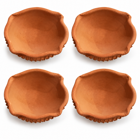 Extra Big Char Mukhi Diya 4pcs/tray