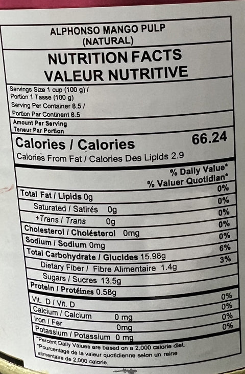 Aara Alphonso Mango Pulp 100% Natural - No Added Sugar