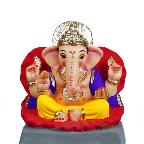 Eco-Friendly Clay Ganesh Idols 10 Inches (EF15)