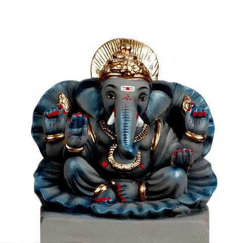 South Indian Eco-Friendly Clay Ganesh Idols 10 Inches (SI09)