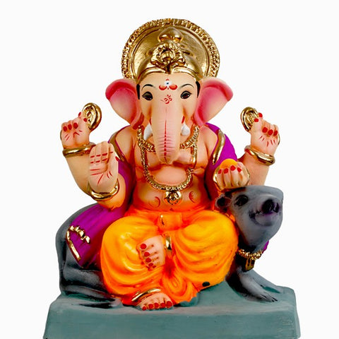 Eco-Friendly Clay Ganesh Idols 12 Inches (EF21)