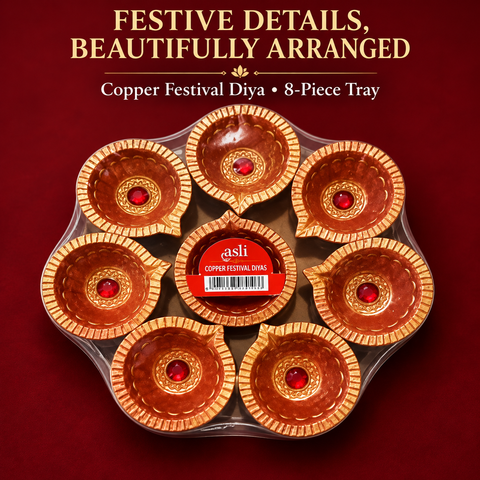 Copper Festival Diya 8pcs/tray