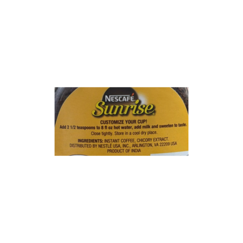 Nescafe Sunrise Instant Coffee – 190g Export Pack Bottle | Rich Aroma & Flavor | Premium South Indian Blend