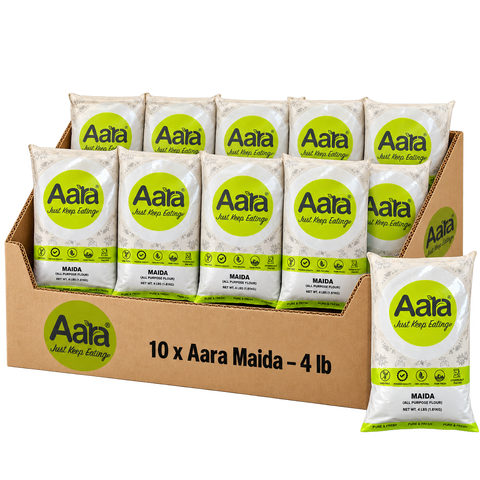40 lbs Wholesale Aara Maida (White All Purpose Flour) - 4 lbs x 10 Bags