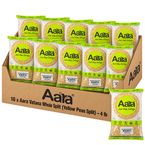 Wholesale Aara Yellow Vatana Split (Yellow Peas Split) - 4 lb  - 10 Pack (1 Case)