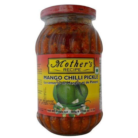 Mother’s Recipe Mango & Chili Pickle – 500g | Spicy Indian Achar | Tangy Mango with Red Chili | Traditional Taste | Ready to Serve