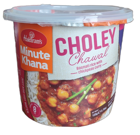 Haldiram's Minute Khana – Choley Chawal Cup 105g | Ready-to-Eat Indian Meal