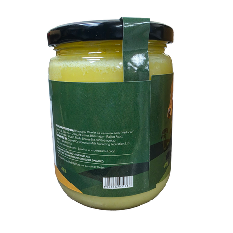 Amul Gir Cow A2 Desi Ghee, Pure Clarified Butter in Glass Jar, 15.9 oz (1 Lb)