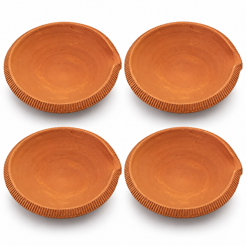 Extra Big Kangri Diya 4pcs/tray