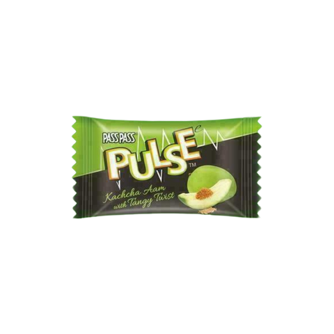 Pass Pass Pulse Kacha Aam Candy – 120pcs (680g Jar) | Raw Mango Flavor with Tangy Spice | Indian Chatpata Toffee