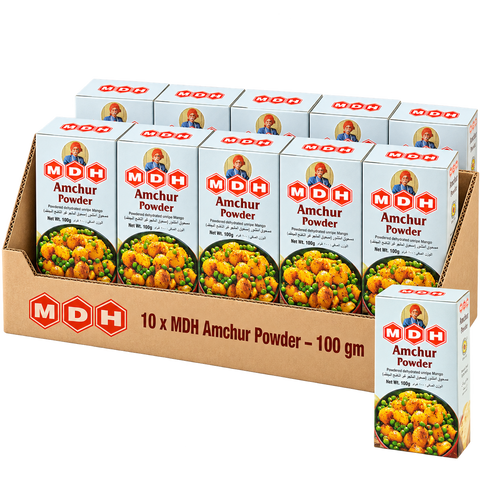 MDH Amchur Powder, 100g x 10 Boxes, Wholesale Pack (1 kg Total) - Dry Mango Powder