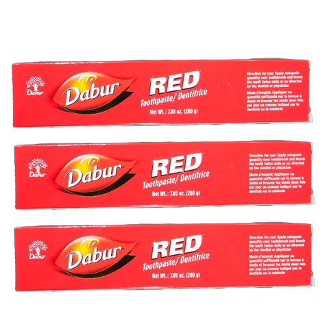 Dabur Red Ayurvedic Toothpaste - 200g (Pack of 3) | Herbal Oral Care with Clove, Mint & Ginger | Cavity & Plaque Protection
