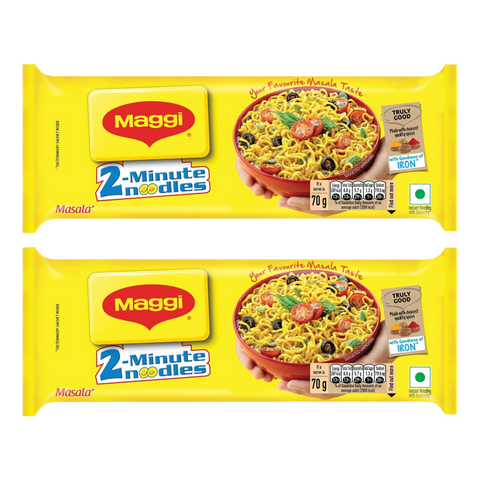 Maggi Masala Instant Noodles – 280g (Pack of 2) | Authentic Indian Spiced Noodles