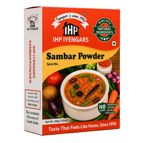IHP Iyengars Sambar Powder, 200g - Authentic South Indian Spiced Lentil Stew Mix
