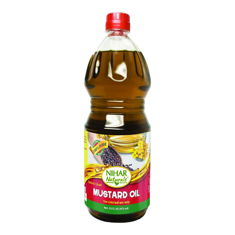 Nihar Cold Pressed Kachi Ghani Mustard Oil – 912ml | Pure & Natural Oil | Strong Aroma & Flavor