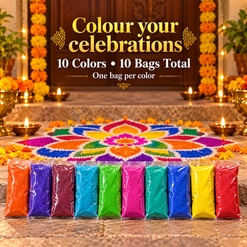 Rangoli Powder 10 Colors - 750gms Approx
