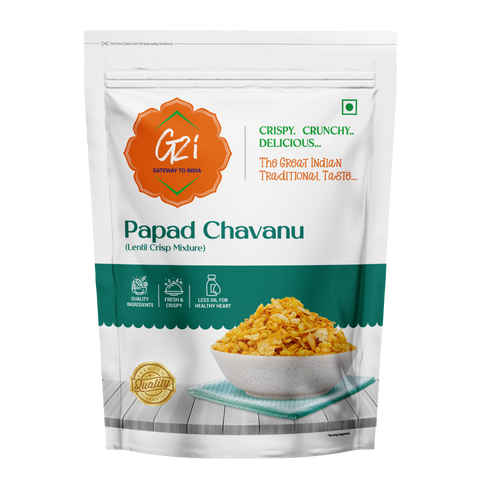 G2I Papad Chavanu 400g – Lentil Crisp Indian Snack Mix, Traditional Namkeen