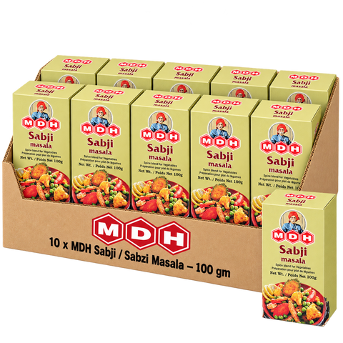 MDH Sabji / Sabzi Masala, 100g x 10 Boxes, Wholesale Pack (1 kg Total) - Spice Blend for Vegetables