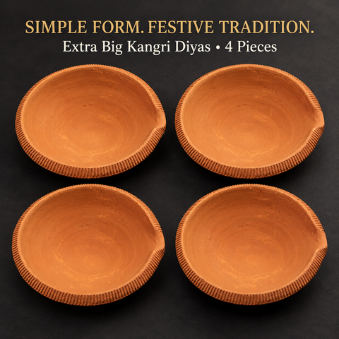 Extra Big Kangri Diya 4pcs/tray