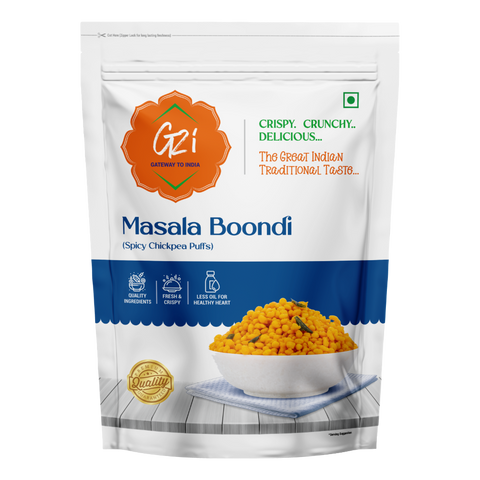 G2I Masala Boondi 400g – Spicy Chickpea Puffs, Traditional Indian Namkeen Snack