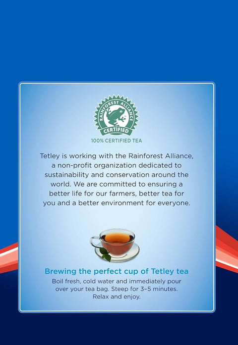 Tetley Premium Ginger Flavored Black Tea Bags, Authentic Indian Spiced Chai, 72 Count (5.08 oz)