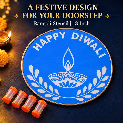 Rangoli Stencil 18 Inch 1pc + 4pc Sprinkler