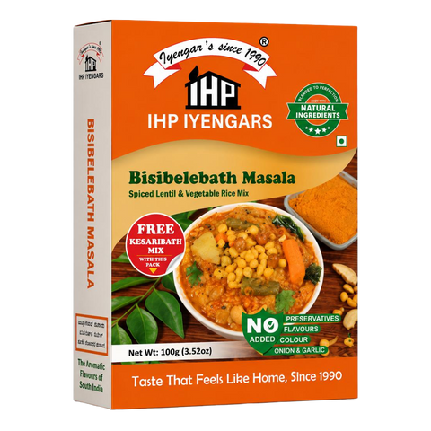 IHP Iyengars Bisibelebath Masala Powder, 100g - Authentic South Indian Spicy Lentil Rice Mix