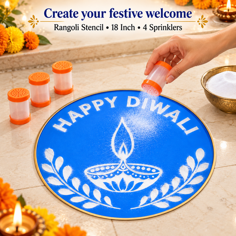 Rangoli Stencil 18 Inch 1pc + 4pc Sprinkler