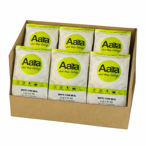 Aara White Corn Meal for Ugali – 4LB • 6 Pack Wholesale • Authentic African Ugali / Sadza / Pap Cornmeal Flour