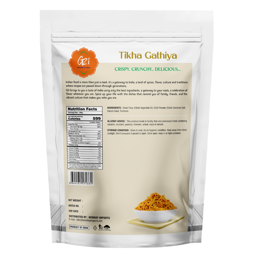 G2I Tikha Gathiya 400g – Spicy Indian Gathiya Snack, Traditional Namke ...