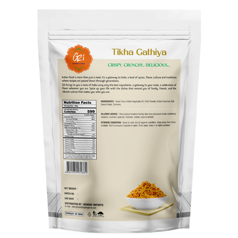 G2I Tikha Gathiya 400g – Spicy Indian Gathiya Snack, Traditional Namkeen