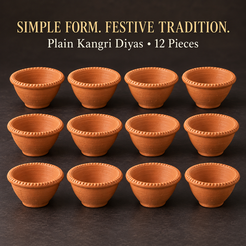 Plain Kangri Diyas 12 Pieces