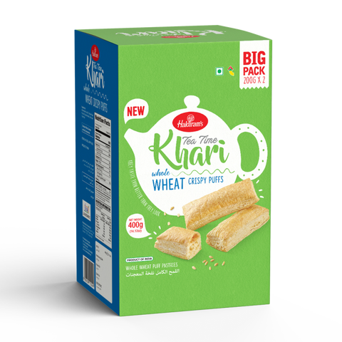 Haldiram’s Whole Wheat Khari - 400gm | Flaky Puff Pastries | Authentic Indian Snack