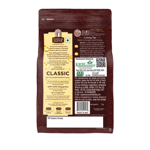 India Gate Classic Basmati Rice – 10 LB | Extra Long Grain Aged Rice | Premium Biryani Rice | Aromatic & Fluffy Texture