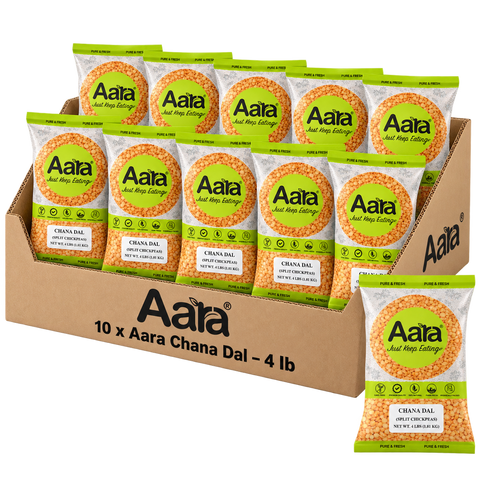 40 Lbs Wholesale Aara Chana Dal Lentils - 4LB X 10 Pack (1 Case)