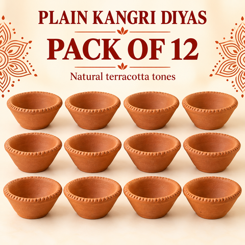 Plain Kangri Diyas 12 Pieces