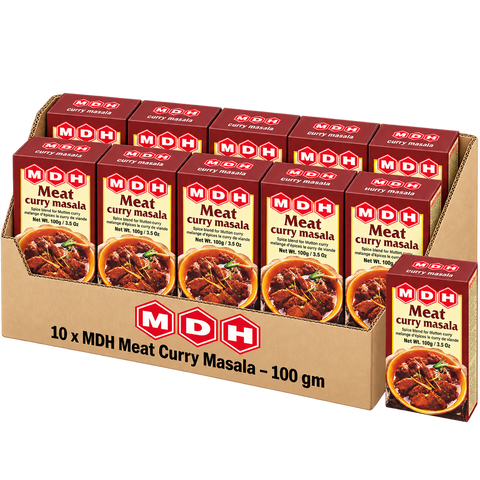 MDH Meat Curry Masala, 100g x 10 Boxes, Wholesale Pack (1 kg Total) - Spice Blend for Mutton Curry