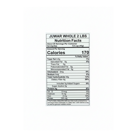 Asli Juwar (Sorghum) Whole – 2LB | Natural Whole Grain | Gluten-Free Millet | High Fiber | Ideal for Cooking & Flour Making