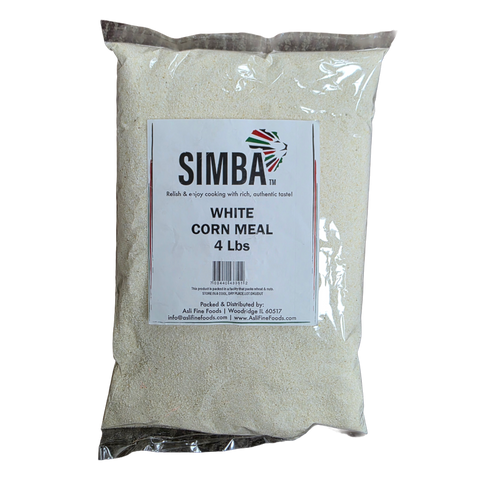 Simba White Corn Meal - 4LB (1.81 kg) | Gluten-Free & Premium Quality Cornmeal for Baking & Cooking