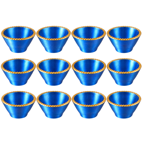 Painted Kangri Blue Diyas (doz) (26) R1