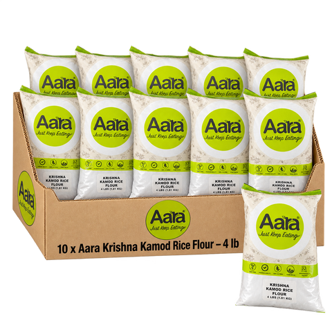 40 Lbs Wholesale Aara Krishna Kamod Rice Flour - 4 lbs X 10 Bags (1 Case)