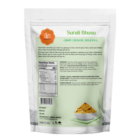 G2I Surati Bhusu 400g – Traditional Indian Snack Mix, Crunchy Namkeen