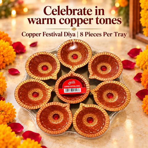 Copper Festival Diya 8pcs/tray
