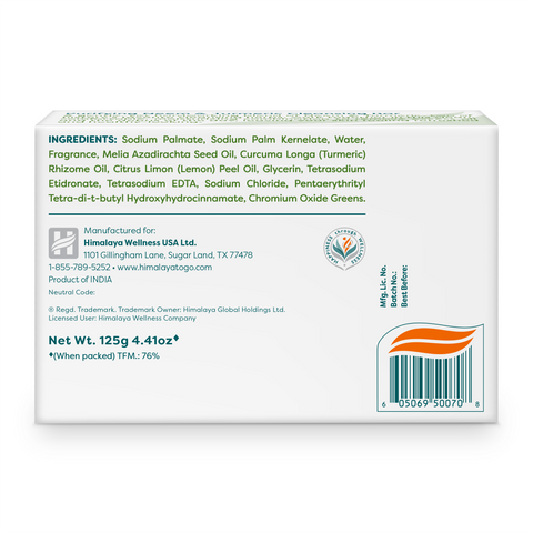 Himalaya Neem & Turmeric Protecting Cleansing Bar 125gm